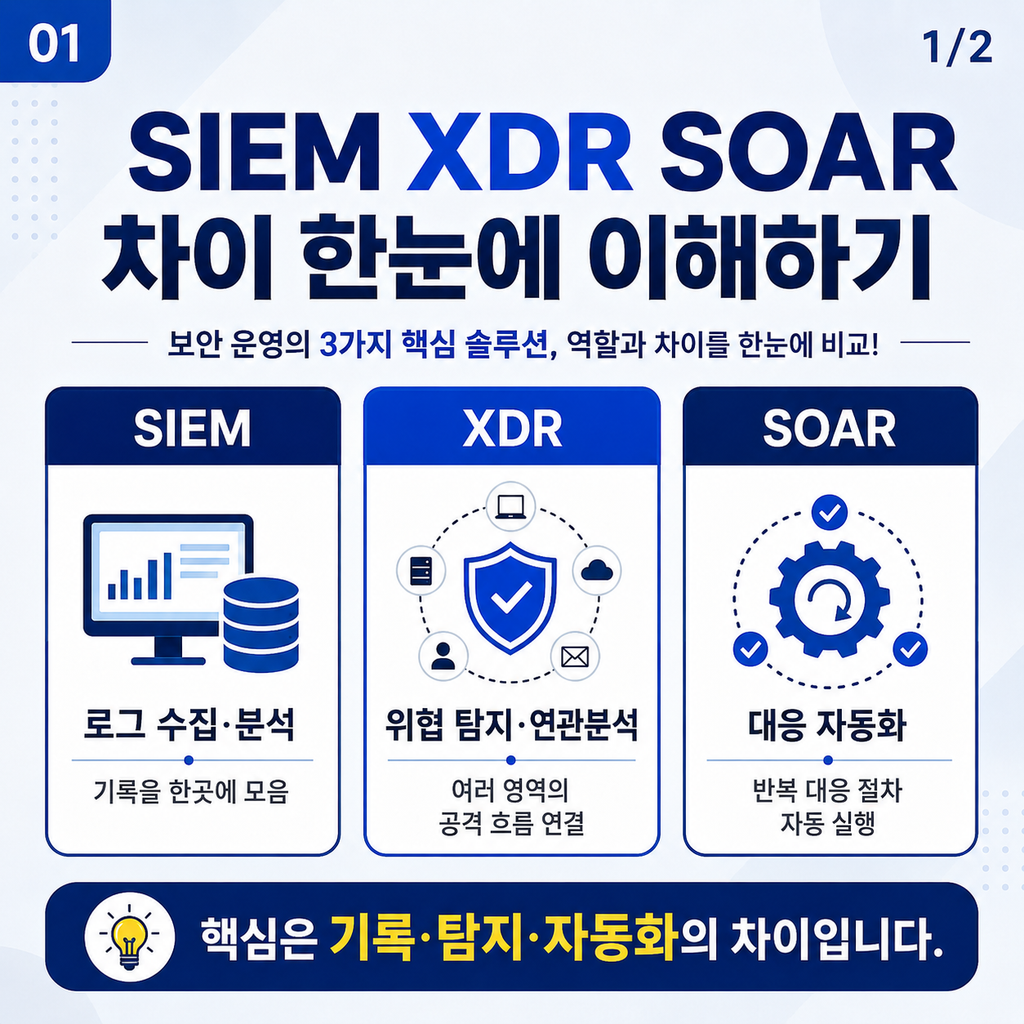SIEM XDR SOAR 차이 쉽게 설명